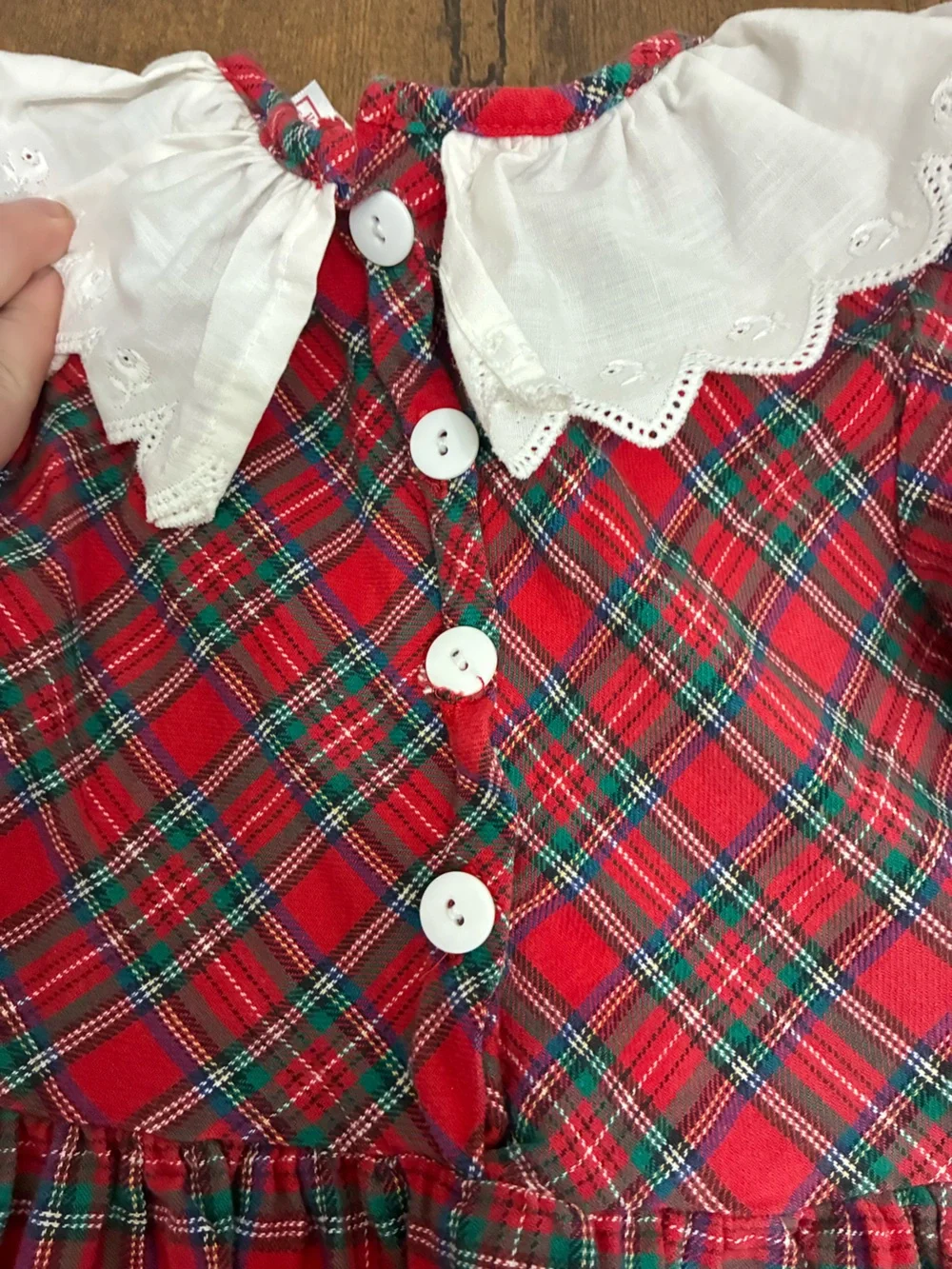 Vintage Buster Brown Christmas Plaid Girl’s 24 Month Romper